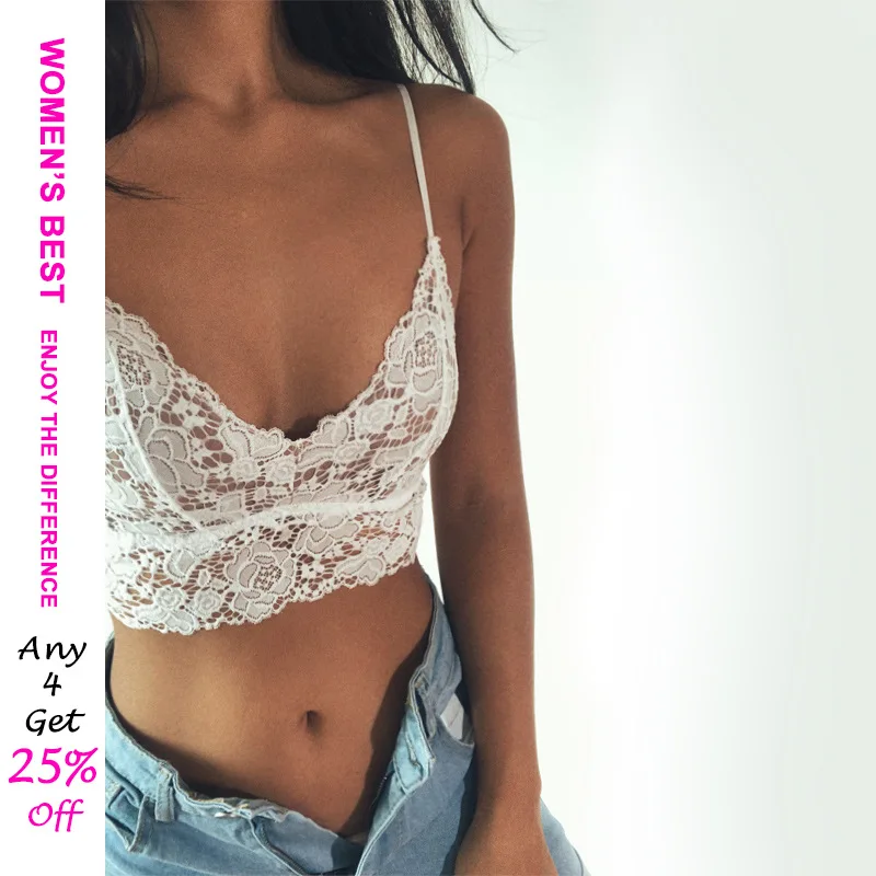 Женский бюстгальтер без косточек bralette пикантный кружевной ультратонкий с