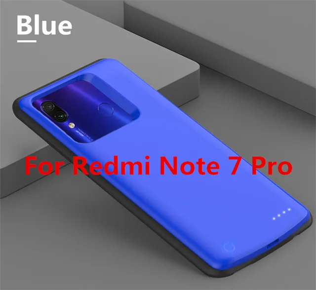 KQJYS 6500 мАч запасное зарядное устройство для Xiaomi Redmi Note 7 Pro Чехол для зарядного устройства для Redmi Note 7 Чехол для внешнего аккумулятора - Цвет: Blue For Note 7 Pro