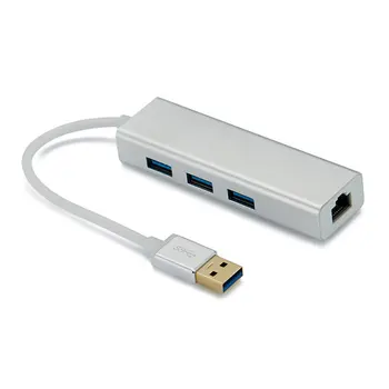 

USB Ethernet Adapter 3 Ports USB 3.0 Hub USB to RJ45 1000Mbps Lan Network Card for Macbook Desktop Ethernet USB