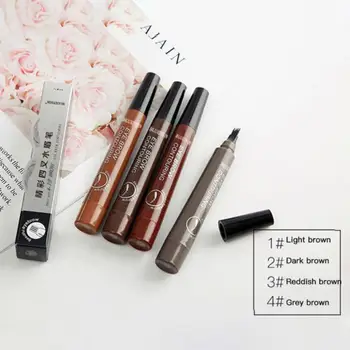 

Liquid Eyebrow Pencil Waterproof Eyebrow Pencil 4 Fork Tip Fine Sketch Eyebrow Tattoo Color Pen Liquid Water Eyebrow Pen TXTB1