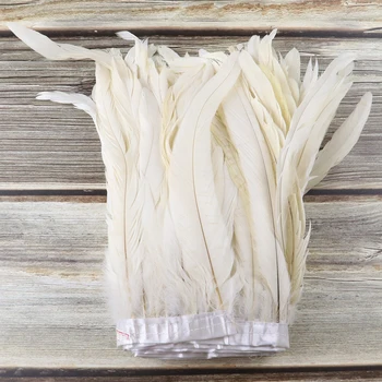 

10 meters Rooster Tail Feather Trim Coque Feather Trimming 30-35 CM Feathers for Crafts Dress Skirt Carnival Costumes Decor