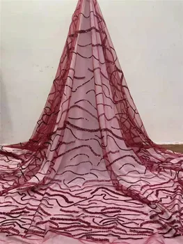

New high quality beads tube sequin embroidery French net African lace Nigeria lace fabric designer DIY dress wedding skirt cloth