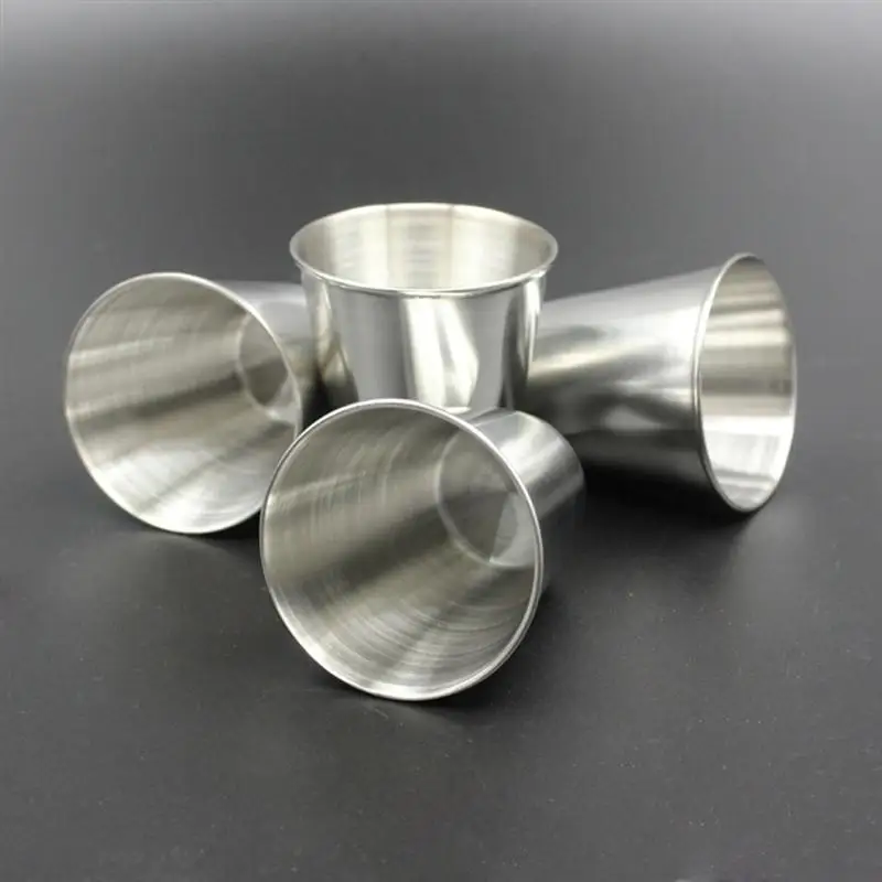 12pcs Cup Stainless Coffee Glasses Cups Portable Drinking Tumbler Spirits Cup Glasses Cups Sauce Holder For Home drinking vessels