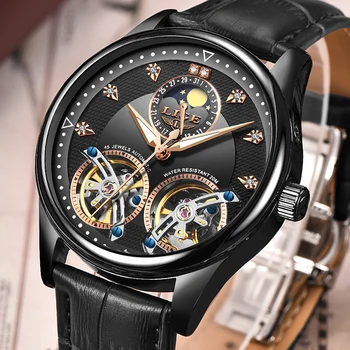 

2020 LIGE Official New Men Mechanical Watch Automatic Tourbillon Fashion Watches Leather Waterproof Sport High Quality Watch Men