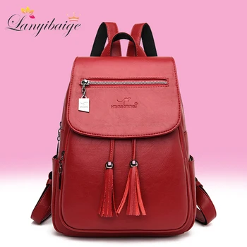 

Ladies Back Pack High Quality Soft Pu Leather Women Backpack Mochilas Feminina Bagpack School Bags for Teenage Girls Sac A Dos