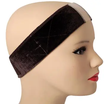

Women Velvet Wig Accessories Grip Scarf Headband Adjustable Fastener Begie Brown Comfort Non-Slip Hair Band