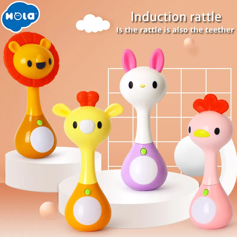 HOLA 3134 мини-погремушка с музыкой/легкие колокольчики животных плюшевые игрушки и детский грызунок