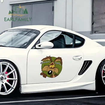 

EARLFAMILY 43cm x 43cm For Wile E Coyote Car Assessoires Stickers Vinyl Material Fine Decal Motorcycle For JDM SUV RV