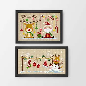 

Fishxx Printed on Fabric DMC Counted Chinese Cross Stitch Kits set Embroidery Needlework Home Christmas cartoon pattern 2 pieces