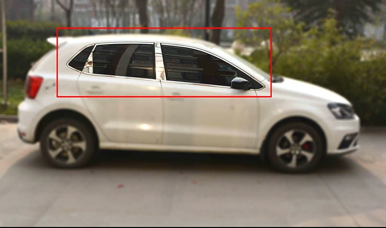 Нержавеющая сталь окна автомобиля планки для Защитные чехлы для сидений, сшитые специально для volkswagen POLO MK5 2010 2011 2012 2013