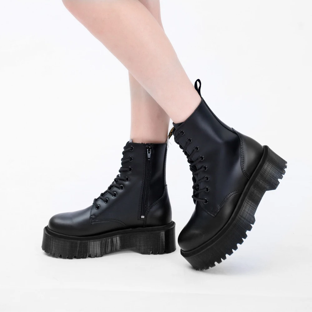 Martin-Boots Bottom Fashion Shoes Autumn Woman with Small Bagsthick Elegant High-Quality