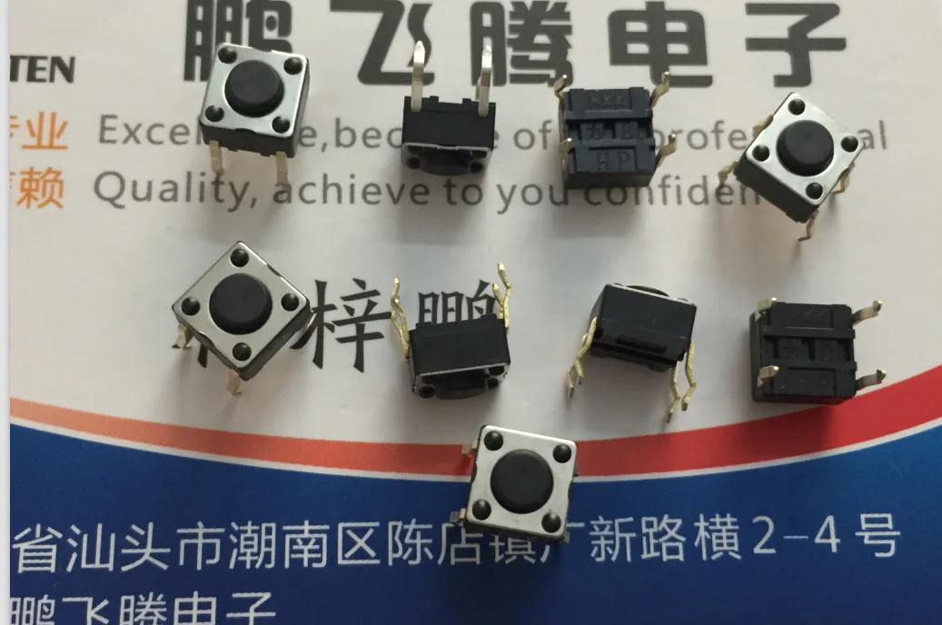 

5PCS/lot Imported from Japan NKK day open HP02-15AFKP2-ST touch switch 6*6*4.3 straight plug 4-pin button