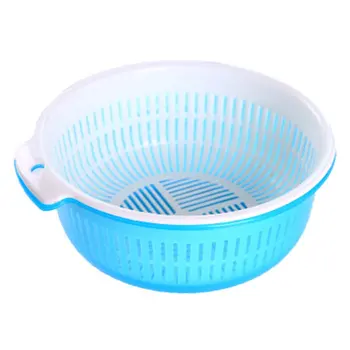 

Vegetables Fruit Drain Basket Multi-function Double Layer Storage Strainer Plastic Household Kitchen Gadgets