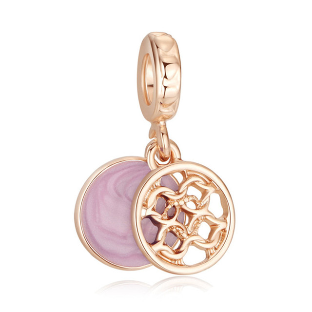 Retro Grid Pendant DIY Beads Suitable Original Pandora Charm Bracelet Ladies Jewelry Making Gifts