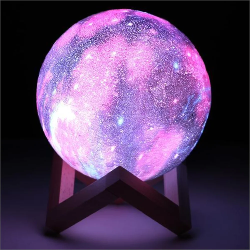 

3D Printing Moon Lamp Moon Light Kids Night Light 16 Color Change Touch and Remote Control Galaxy Light Home Decor Creative Gift