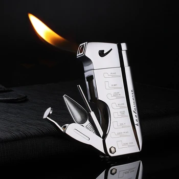 

Torch Multifunction Pipe Lighter Free Fire Oil Metal Butane Gas Turbo Lighter Gift Box Inflatable Cigarette Cigar Gadget For Man