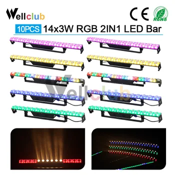 

10pcs Wall Washer Led DJ Bar light Dj Stage lighting Dmx individual control Bar 2in1Disco Garden Hotel Building Church lighting
