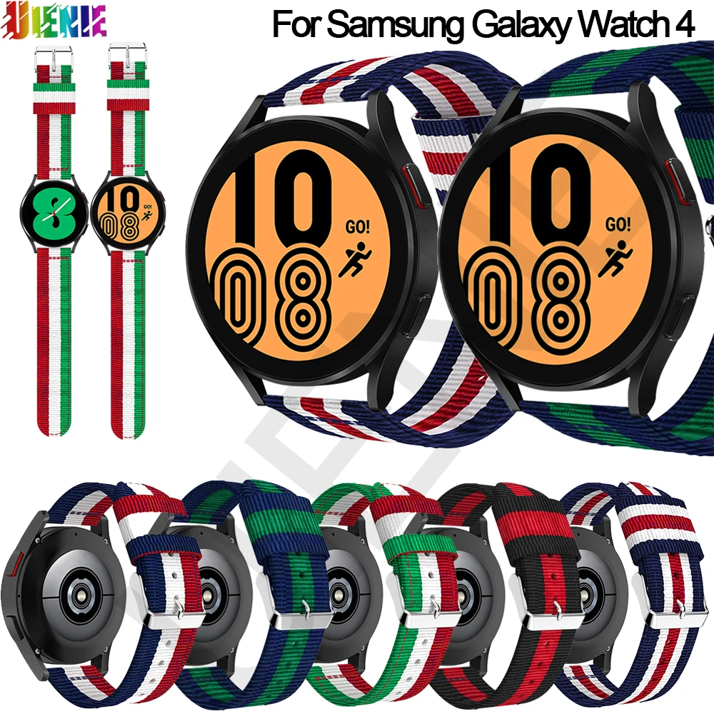 

Nylon Strap For Samsung Galaxy watch 4 Classic 46mm/Active 2/3/Gear S3/Amazfit Bracelet Correa For Huawei watch GT 3/2 Pro Band