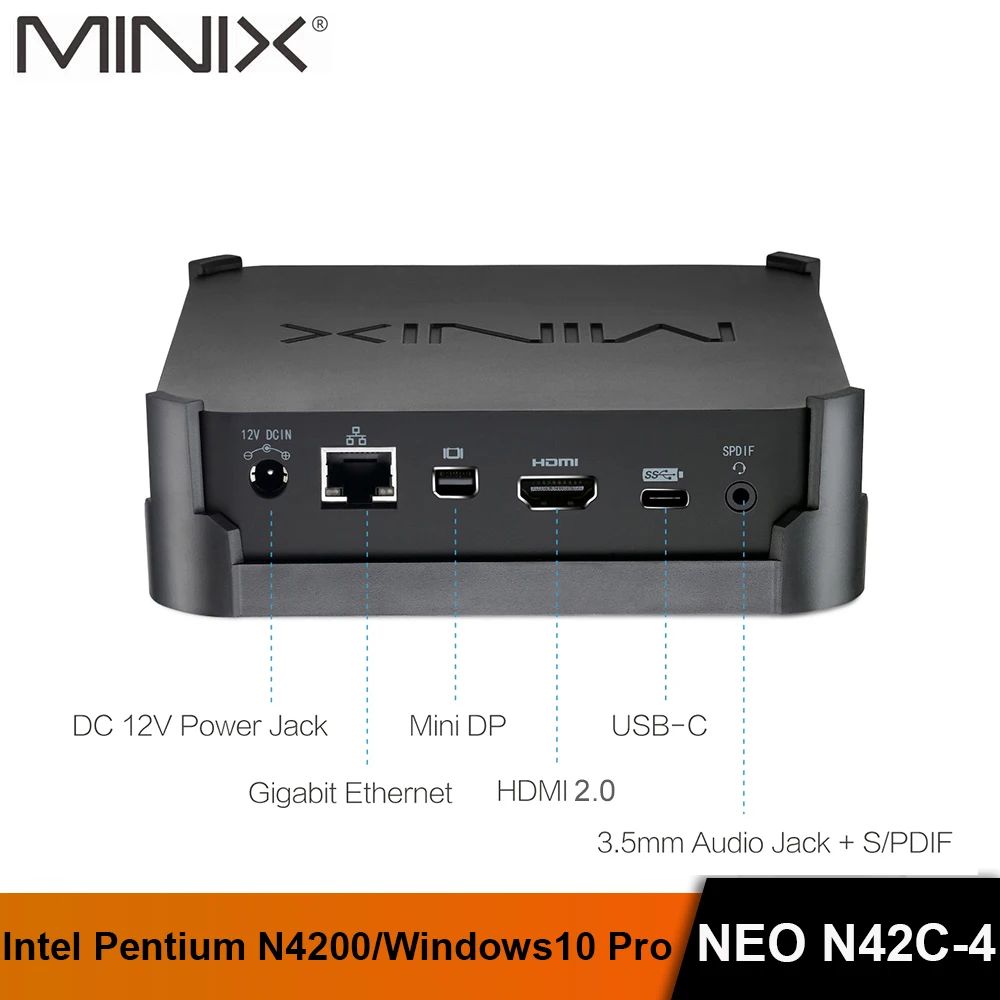 Original nuevo MINIX NEO N42C-4 MINI PC oficial de Windows 10 Pro 64-bit MINI PC 4G/64G Gigabit WIFI USB 3,0 Pentium N4200 MINI PC
