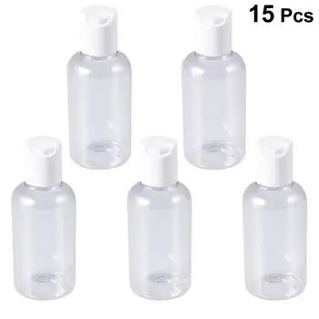 

15pcs 75ml Refillable Bottle Storage Bottle Press Cap Travel Bottle Storage Container For Shampoo Cream Lotion(Random Cap Color)