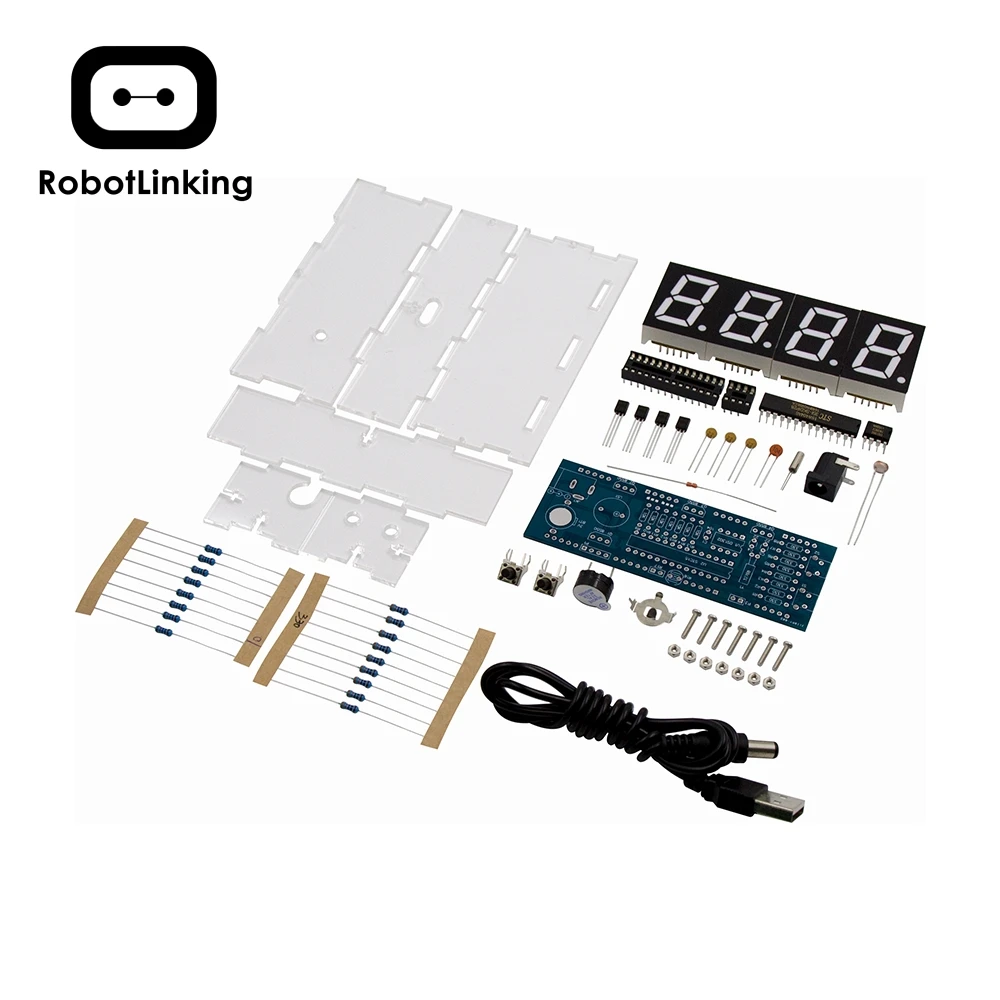 DIY Kit зеленый светодиодный электронный микроконтроллер часы цифровые Время