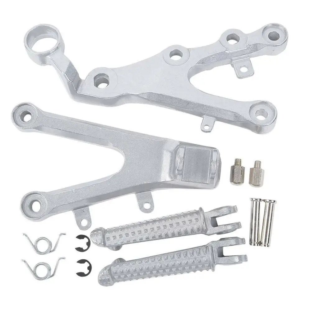Front Foot Pegs Footrest Bracket For Yamaha YZF R6 2006-2017 07 08 09 10 Silver