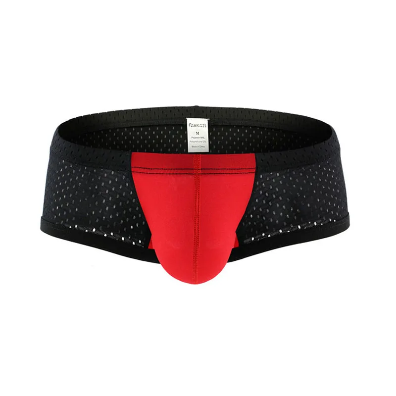 New Underwear Mesh Men Boxer U Pouch Sexy Underpants Cueca Nylon Pants Low Waist Trunks Boxer Shorts Gay Male Panties