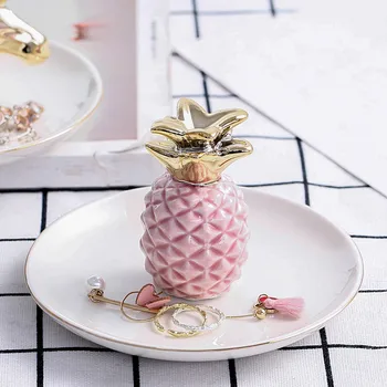

Capacity Gold-plated jewelry plate home decoration plate ring jewelry storage plate Support New pineapple jewelry storage