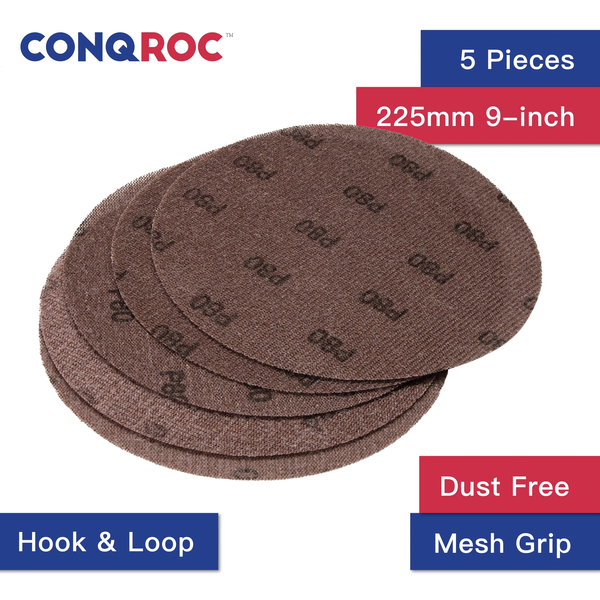 5 Pieces 225mm 9 Inch Mesh Grip Discs Dust Free Grid Line Abrasive Mesh