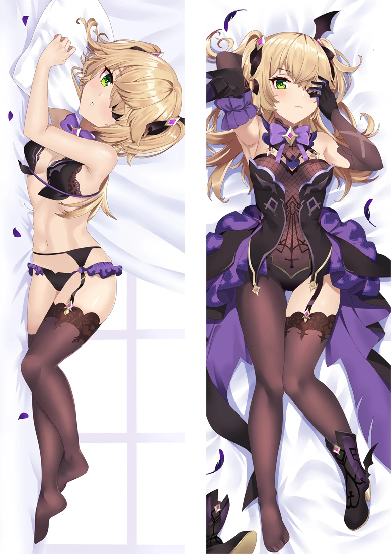 Impact Fischl Lisa Hu Tao Rosaria Eula Lawrence Yan Fei Cosplay Dakimakura Pillow Case Hugging Body Prop