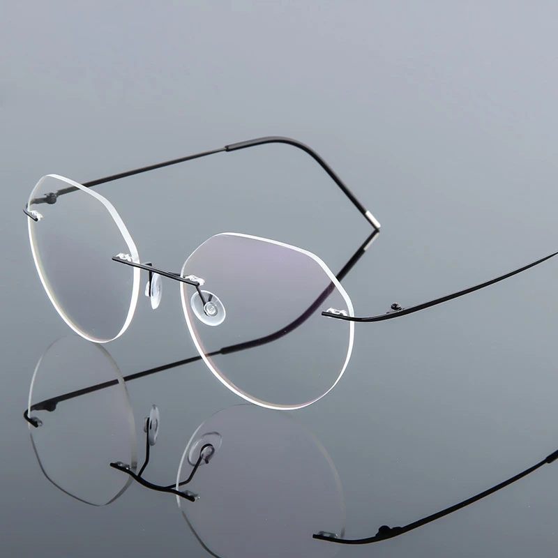 Eyeglasses Frames Eyeglass Frames Elbru Ultralight Eyeglasses Frames Memory Titanium Rimless Reading Glasses Men & Women Presbyopic Eyeglasses Brand Design