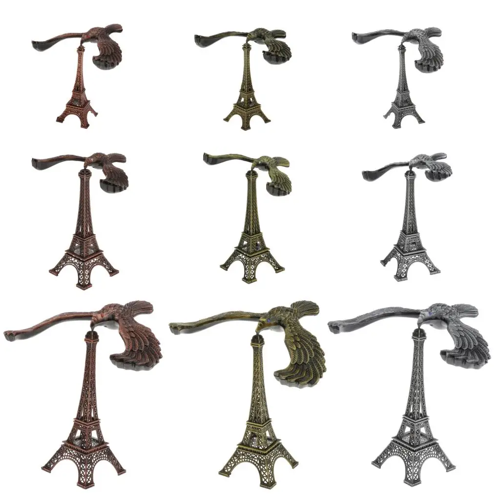 Creative Iron Tower Balance Eagle Statue Figurine Building Home Decoration Children Teens Toy DIY Crafts Ornament