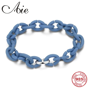 

Simple style Ocean Blue Hard Rubber X Bracelet Match 925 Charm Bead Accessories fine charm Bracelets Couple Jewelry Wholesale