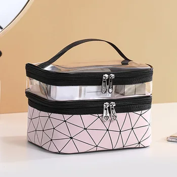 

Large Capacity Ladies Cosmetic Bag New Translucent Design Multifunction Storage Bag Women Waterproof Make Up Cases