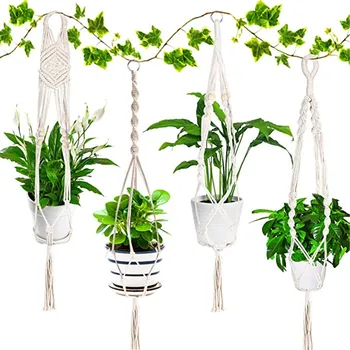 

100% Handmade Hanging Baskets Flowerpot Plant Holder Macrame Plant Hanger Indoor Wall Hanging Planter Plant Holder Basket
