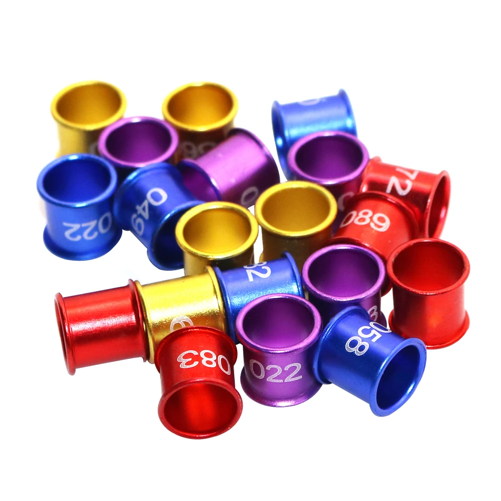 8mm Bird ring Identification pigeons color NO.001-100 Aluminum Digital Rings Pigeon Foot Ring 100 Pcs | Дом и сад