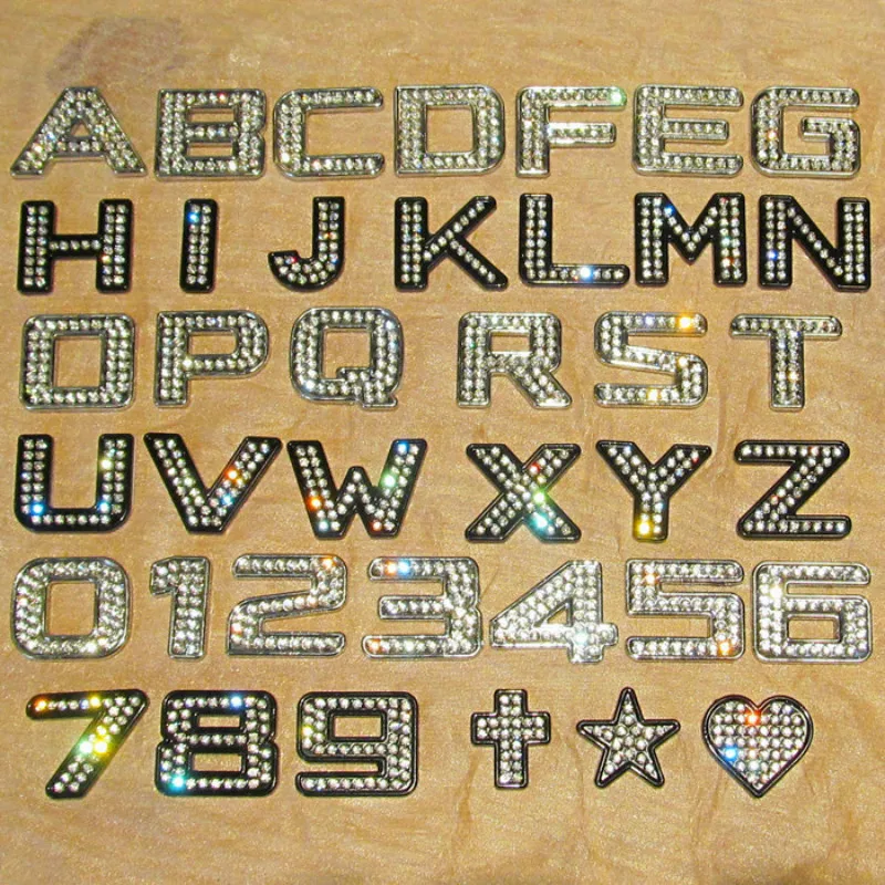 

3D Metal Alphabet Emblem Chrome Stickers Digital Badge Automobiles Logo Car Accessories Motorcycle