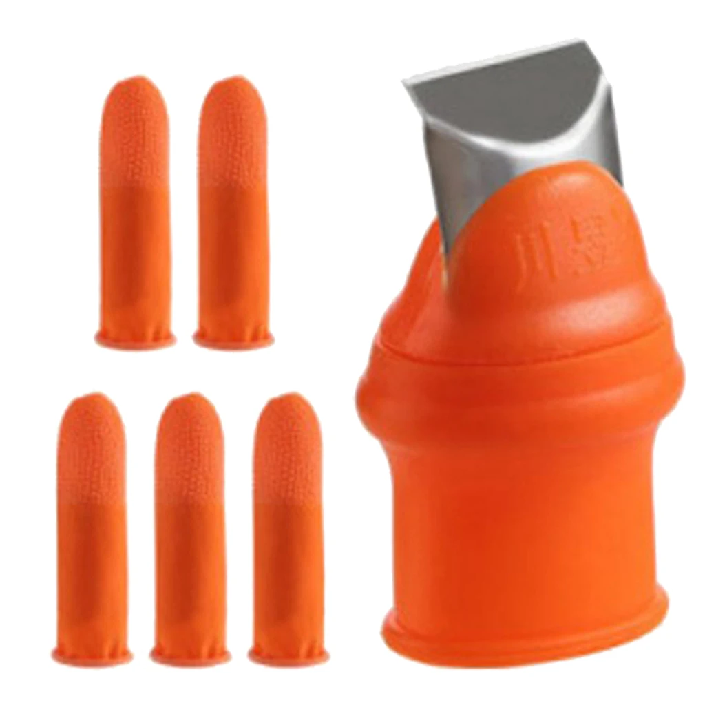 Garden Finger Knife Silicone Protective Fingertip Thumb Cutter with Cover Thumb Knife Gardening Tools Vegetable Picking Device