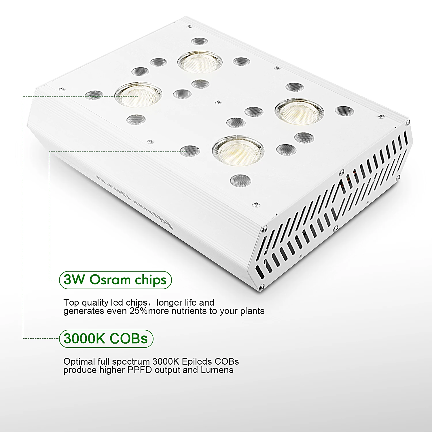 400 Вт 800 Вт 1200 Вт Светодиодный светильник для выращивания 3000K COB полный спектр включая УФ ИК ромашки цепи для комнатных гидропоники растений