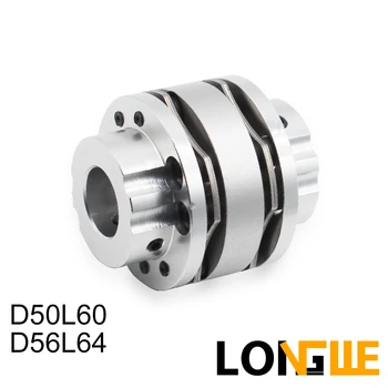

LONGWE Flange Disc Couplings D50L60 D56L64 High Stiffness 10-20mm 12-24mm Shaft Motor Encoder Set Screw Connect Flexible Coupler