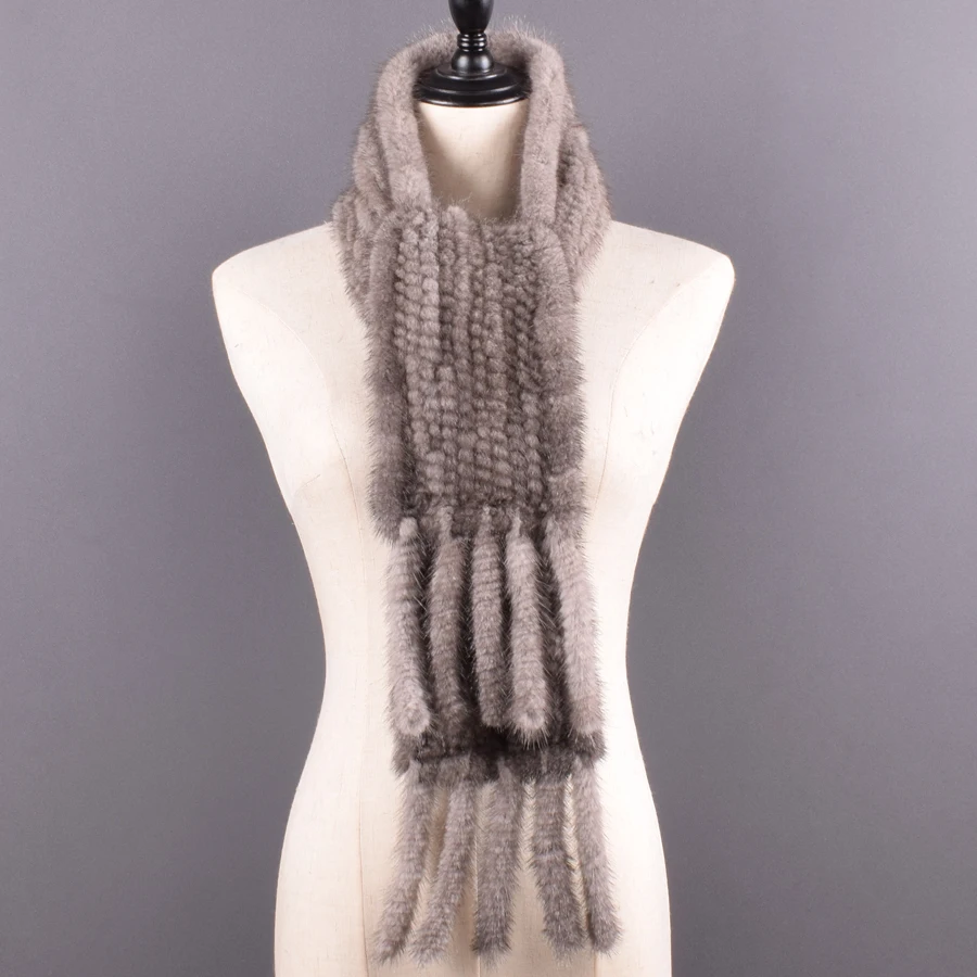 Модный меховой шарф для зимы из натурального меха норки женские шарфы женские меховые шали с кисточками зимние натуральный норковый мех нагрудник