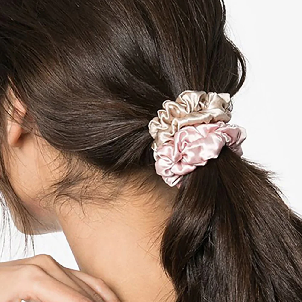 Scrunchies de seda Pure Mulberry para mulheres, laços de cabelo, bandas de borracha para meninas, pequeno rabo de cavalo elástico, sem danos 19 Momme, 1,5 cm