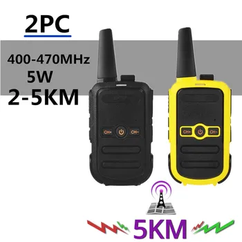

2pcs MINI Portable Handheld Walkie Talkie 8W High Power Two Way Radio Communicator HF Transceiver 400-470MHz 1500MAH Big battery