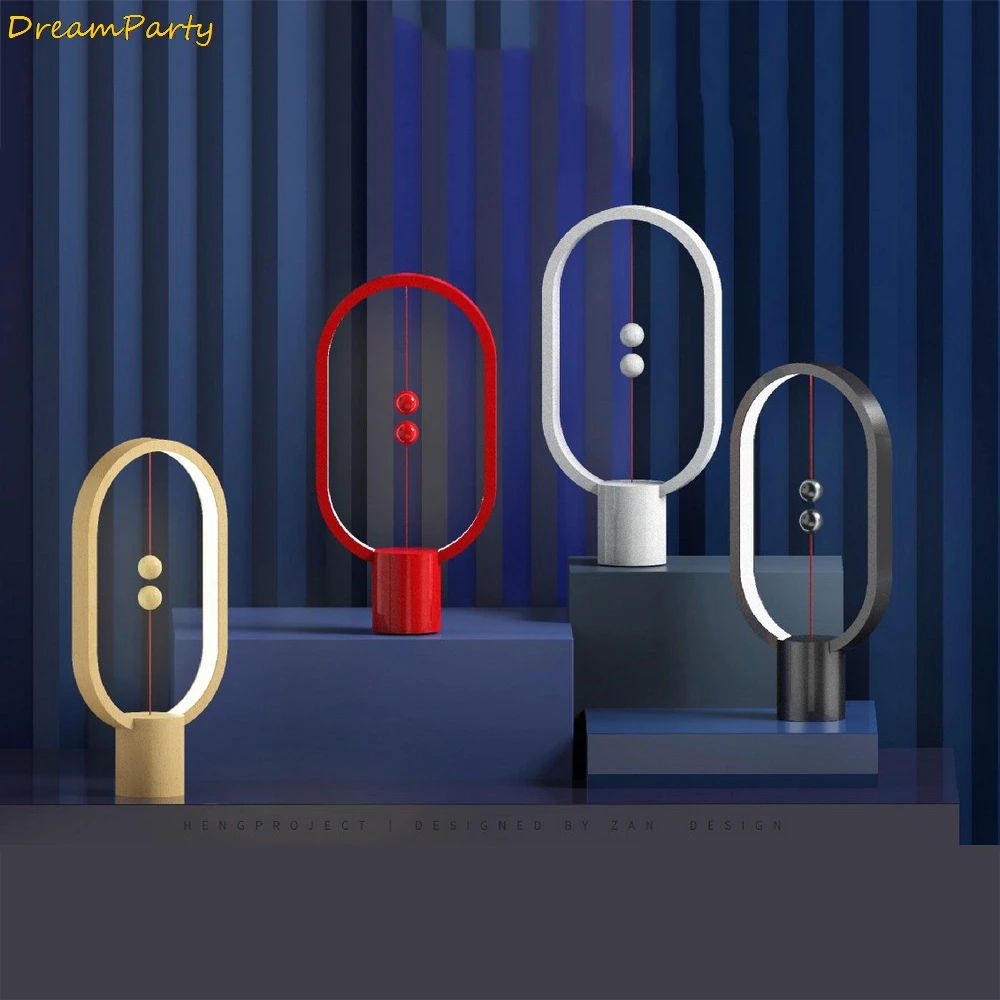 Хэн Баланс Мини интеллигентая(ый) Магнитный половина-воздух Креативный светодиодный Ночной светильник с питанием от USB Домашний Декор Роман светильник подарок для детей