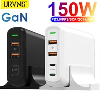 URVNS-150W PD QC 4.0 3.0 GaN USB C 충전기, 듀얼 타입 C 100W PPS 고속 충전 전원 어댑터, 맥북 프로, 레노버, 아이폰용