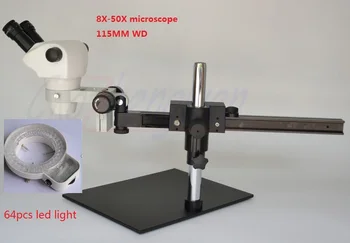 

FYSCOPE 8X~50X Stereo Zoom Binocular Microscope Guide Stereo Zoom Microscope PCB Inspection Microscope + 64LED