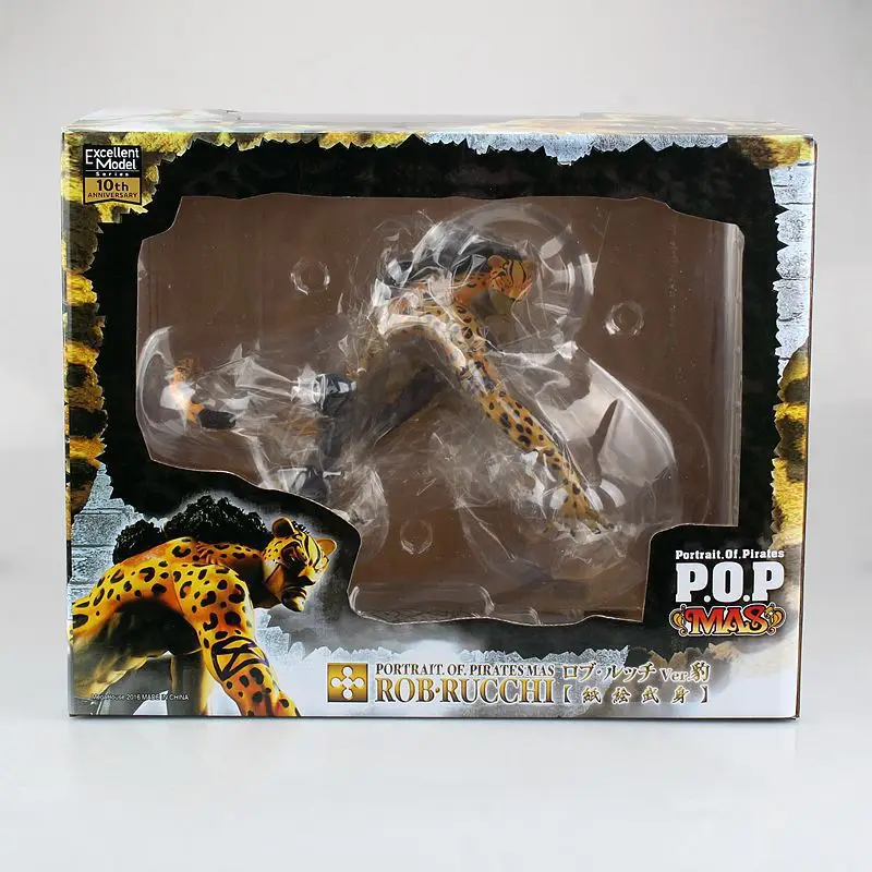 One Piece Pop Rob Lucky Cheetah Sub-Form Paper Painted Wu Body Crane Machine Boxed Garage Kit