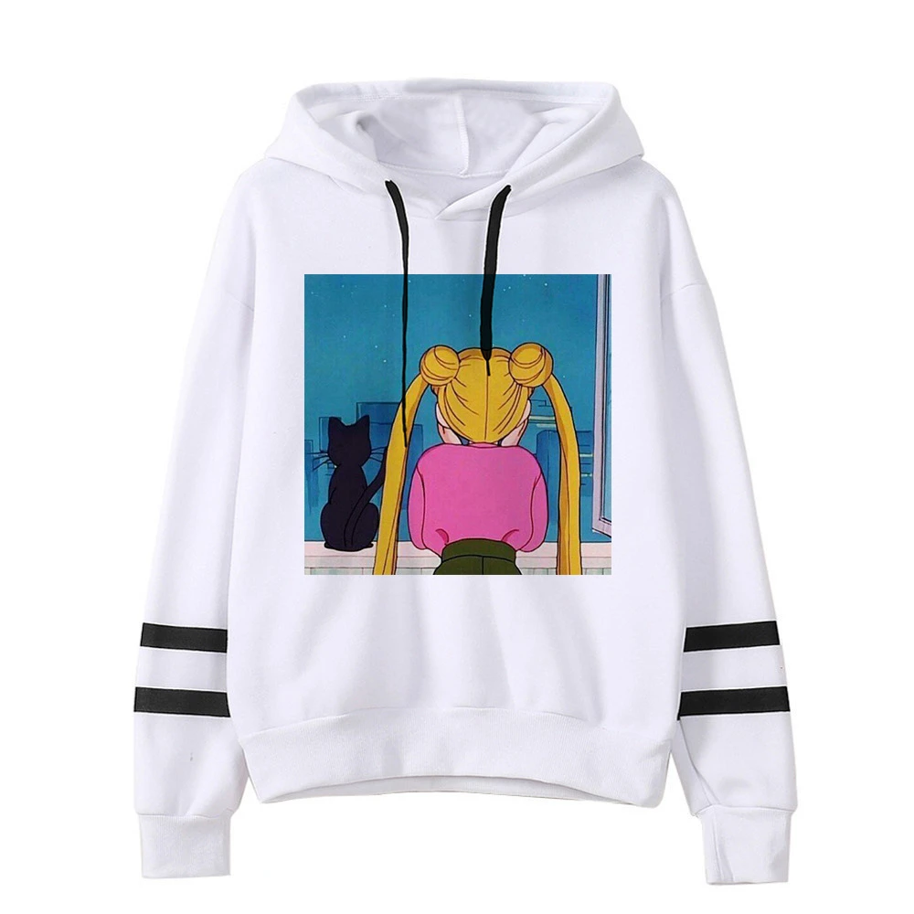 Толстовка с капюшоном Сейлор Мун Харадзюку корейский стиль ulzzang kawaii 90s одежда