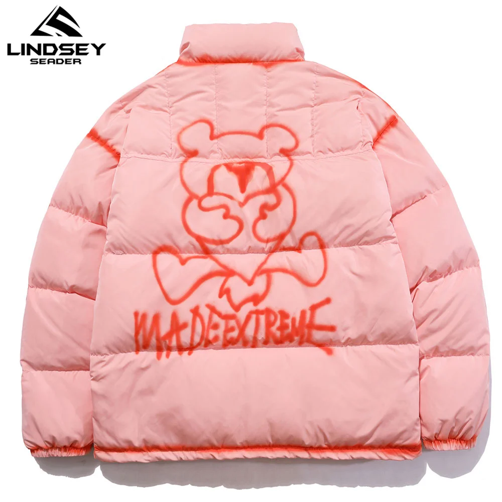 

LINDSEY SEADER Men's Winter Warm Duck Down Jacket Coat -40 Degree Thick Padded Streetwear Hip Hop Windbreaker for Men Clothing