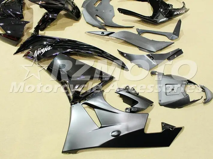Литья под давлением ABS обтекатель комплект подходит для Kawasaki ZX6R 2009 2010 2011 2012 Обтекатели ZX-6R 09, 10, 11, 12, ниндзя 636 черного цвета